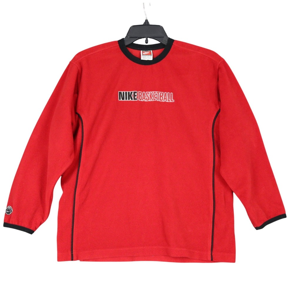 Vintage Nike Basketball Fleece Shirt Kids‎ M Embroidered Logo Piping Activewear